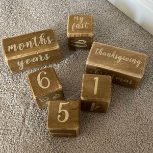 Rustic Wooden Milestone Blocks